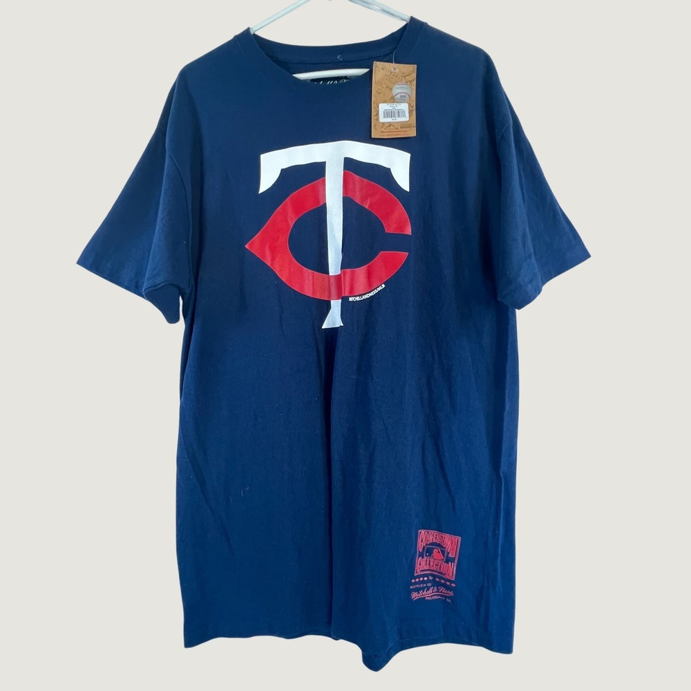 Mitchell & Ness Minnesota Twins Cooperstown Collection Navy Blue T-Shirt Mens L